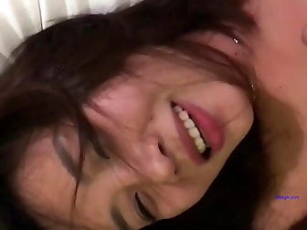 Submissive Japanese Babe Humiliated While Deep-Throating Boss's Big Cock