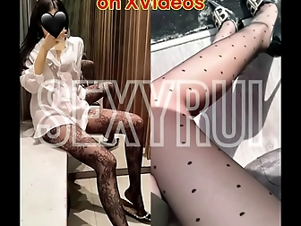 Sexy Girl Jumps on Dick Wearing Tight Black Pantyhose