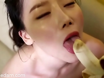 Juice Lover Craves Sticky Cum Bath in Lazy Sex Scene