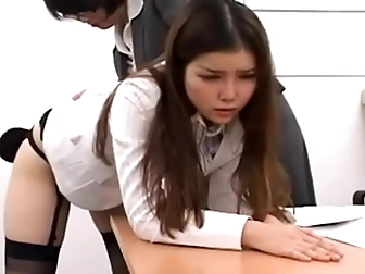 Seductive Office Lady Gives Colleague Hot Blowjob Action