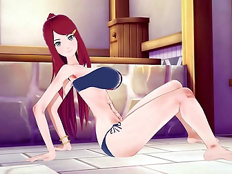 Red-Haired Japanese Chick Gets Her Vagina Toyed by Vibrator Expertly